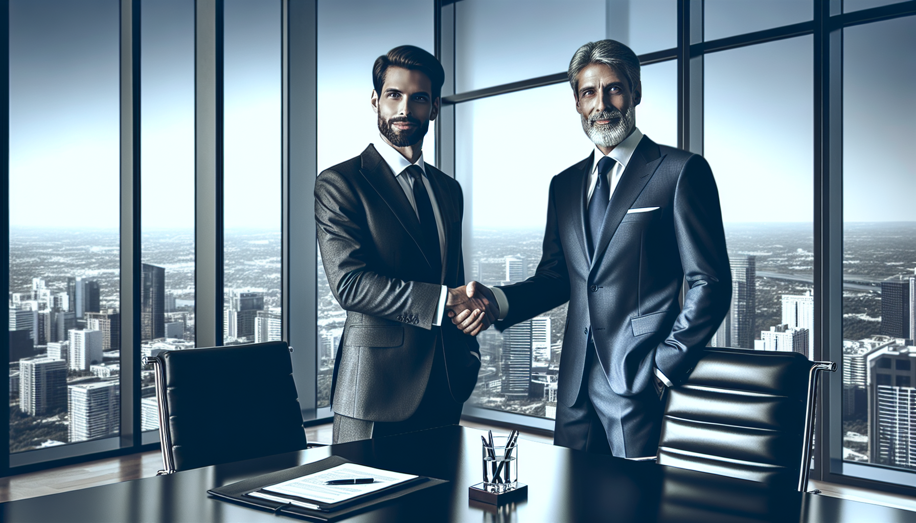 Gestor de administradora de condomínio em reunião estratégica com consultor da Conteles Contabilidade.