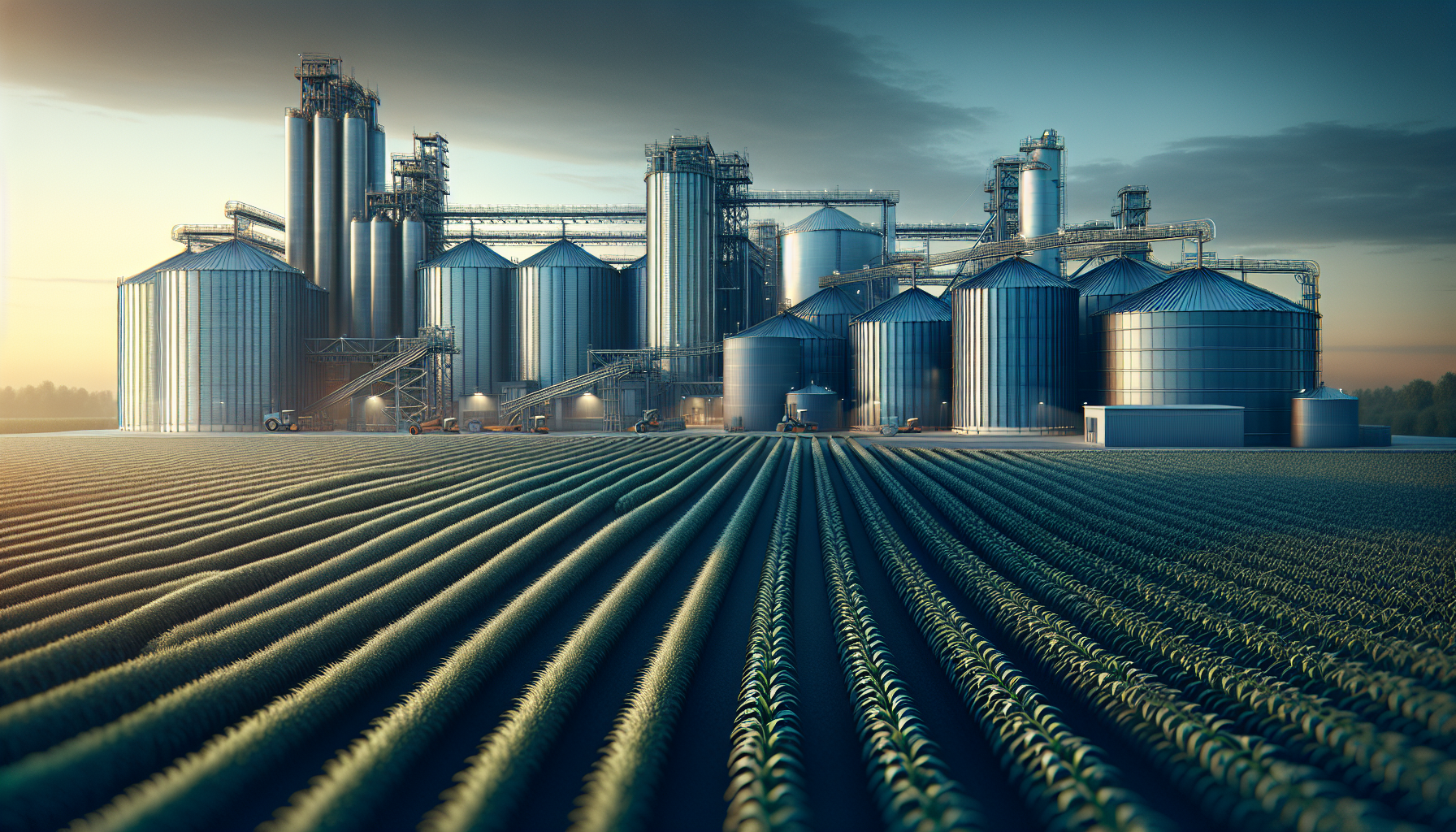 Agroindústria integrada ao campo representando a gestão contábil estratégica.